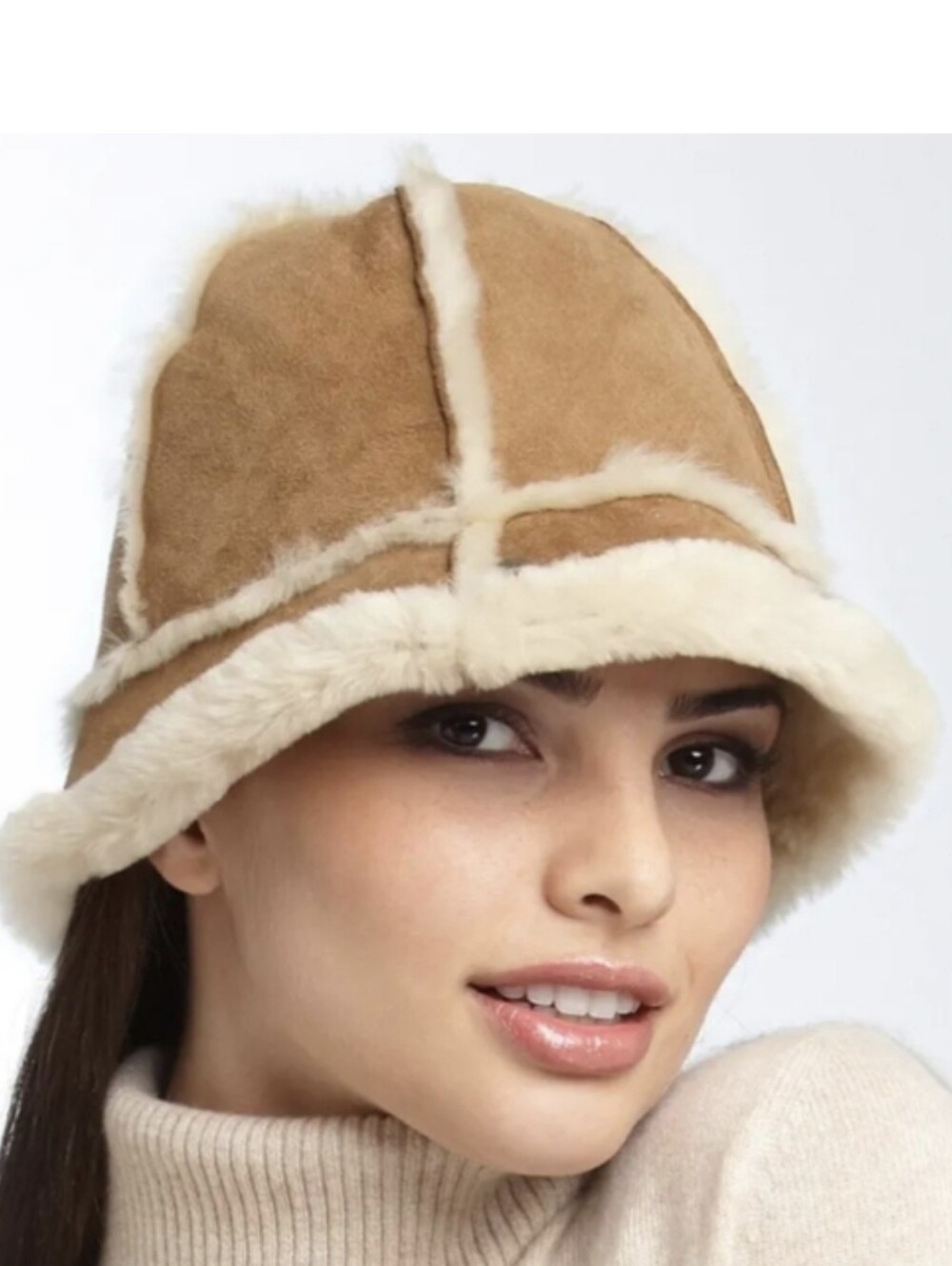 UGG Australia Chestnut Genuine Shearling Bucket Hat Sheep Skin One Size